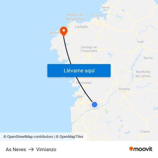 As Neves to Vimianzo map