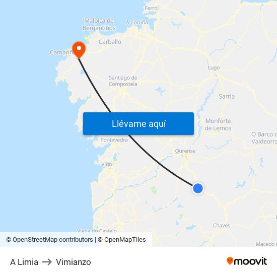 A Limia to Vimianzo map