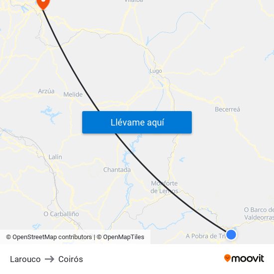 Larouco to Coirós map