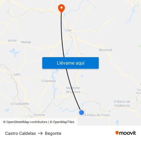 Castro Caldelas to Castro Caldelas map