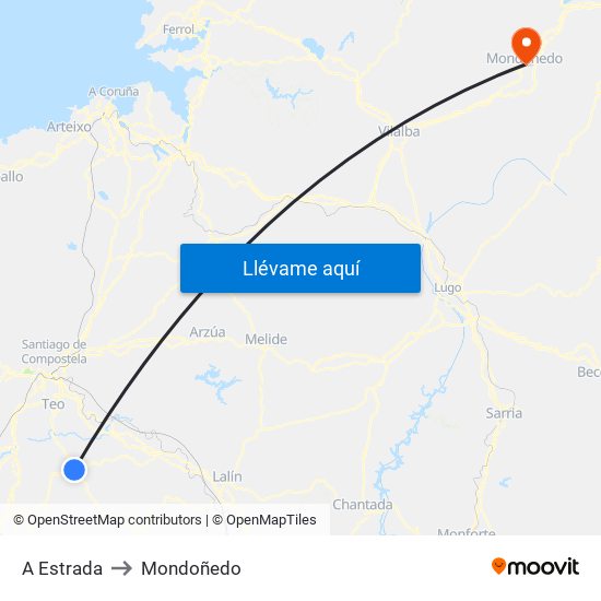 A Estrada to Mondoñedo map