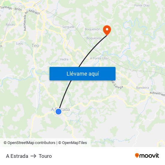 A Estrada to Touro map
