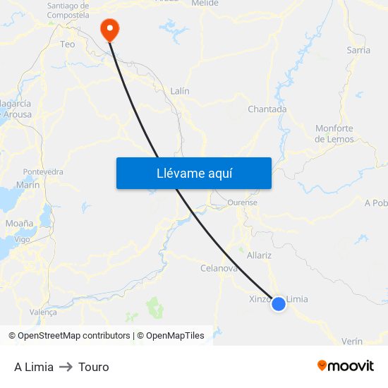 A Limia to Touro map