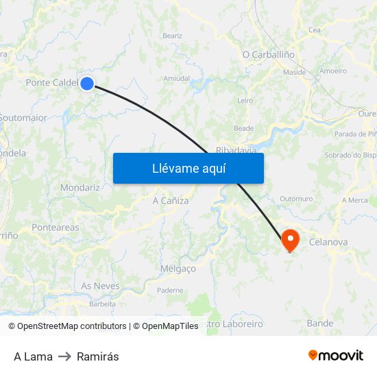 A Lama to Ramirás map