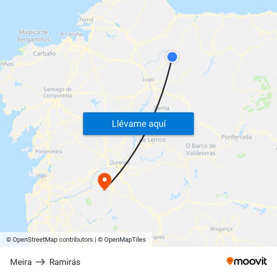 Meira to Ramirás map