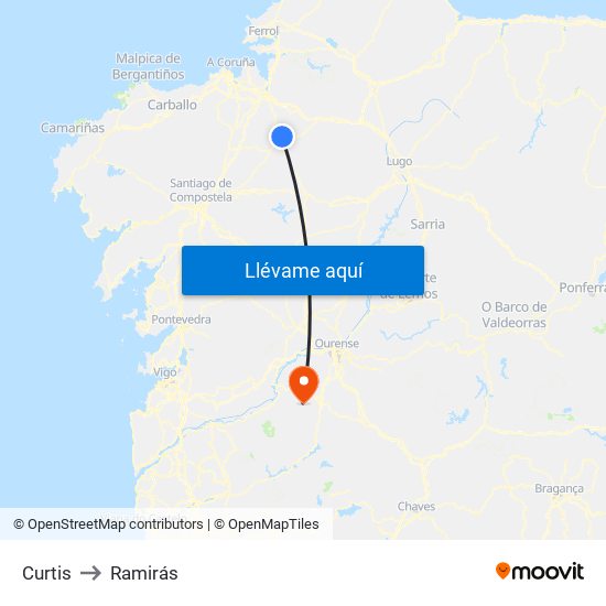 Curtis to Ramirás map