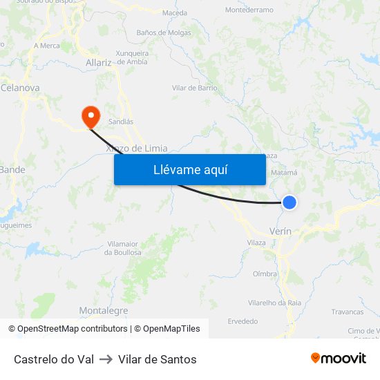 Castrelo do Val to Vilar de Santos map