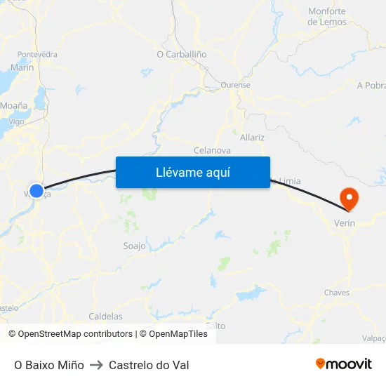 O Baixo Miño to Castrelo do Val map