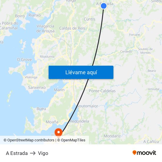 A Estrada to Vigo map