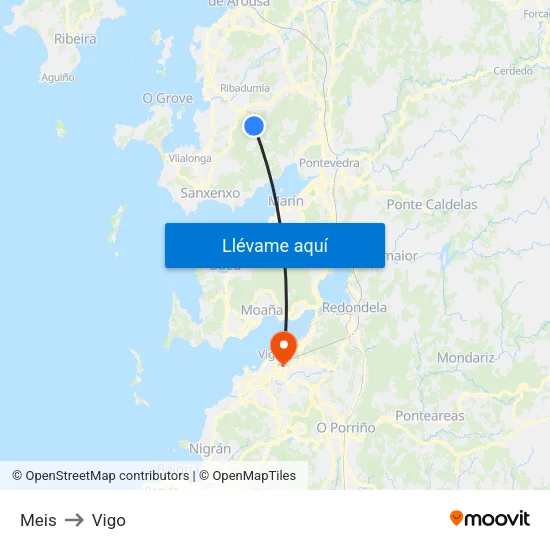 Meis to Vigo map