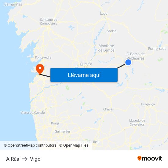 A Rúa to Vigo map