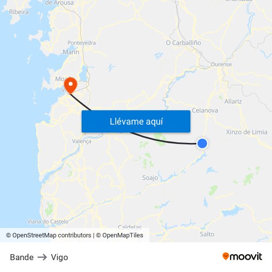 Bande to Vigo map