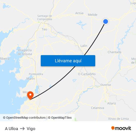 A Ulloa to Vigo map
