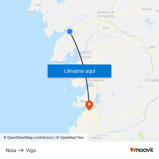 Noia to Vigo map