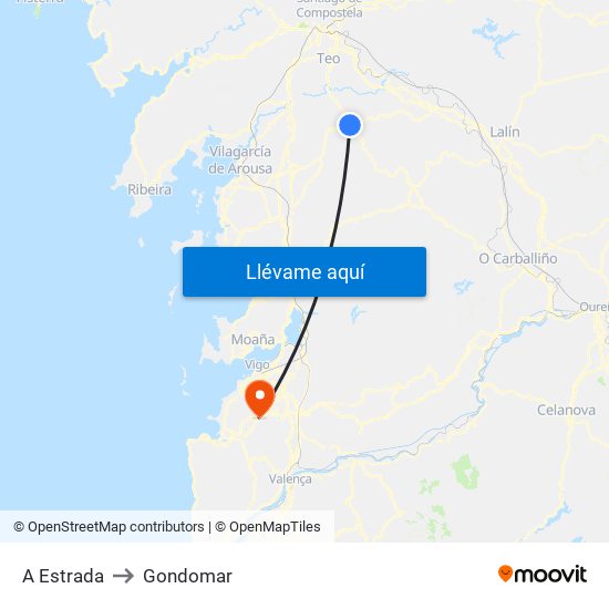 A Estrada to Gondomar map