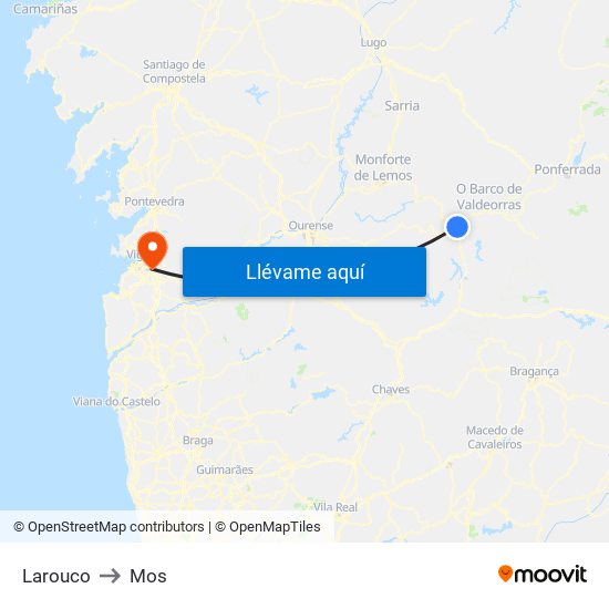 Larouco to Mos map