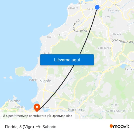 Florida, 8 (Vigo) to Sabarís map