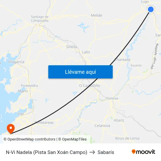 N-Vi Nadela (Pista San Xoán Campo) to Sabarís map