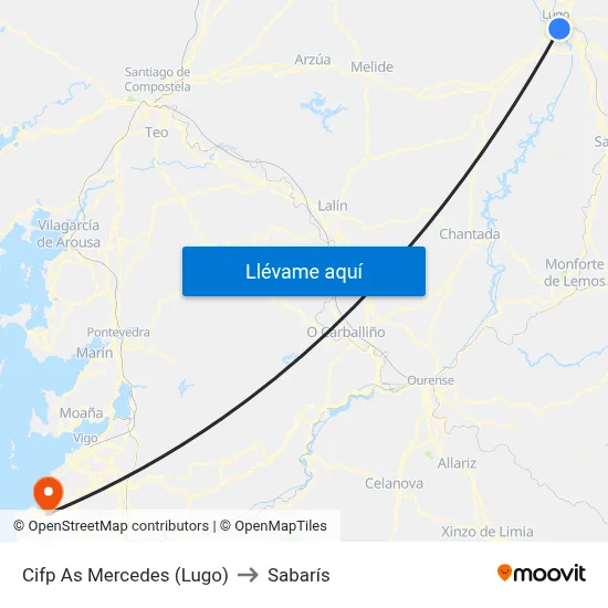 Cifp As Mercedes (Lugo) to Sabarís map