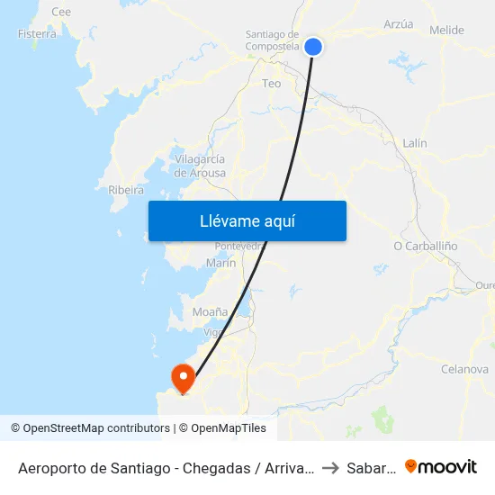 Aeroporto de Santiago - Chegadas / Arrivals to Sabarís map