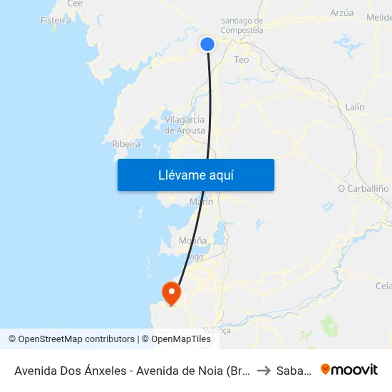 Avenida Dos Ánxeles - Avenida de Noia (Brión) to Sabarís map