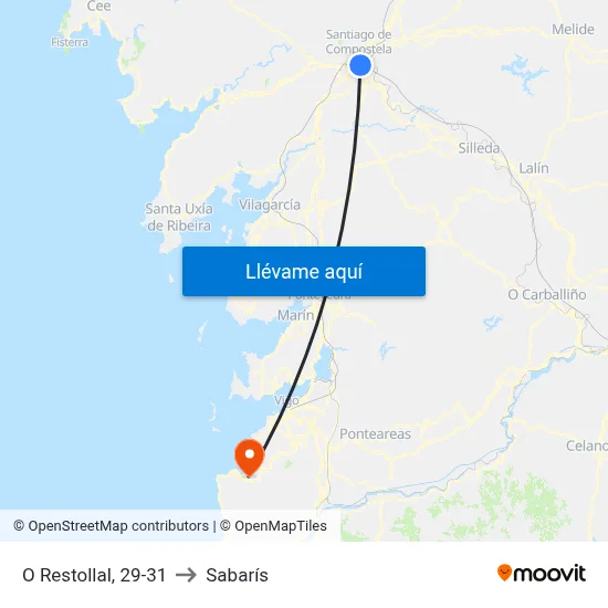 O Restollal, 29-31 to Sabarís map