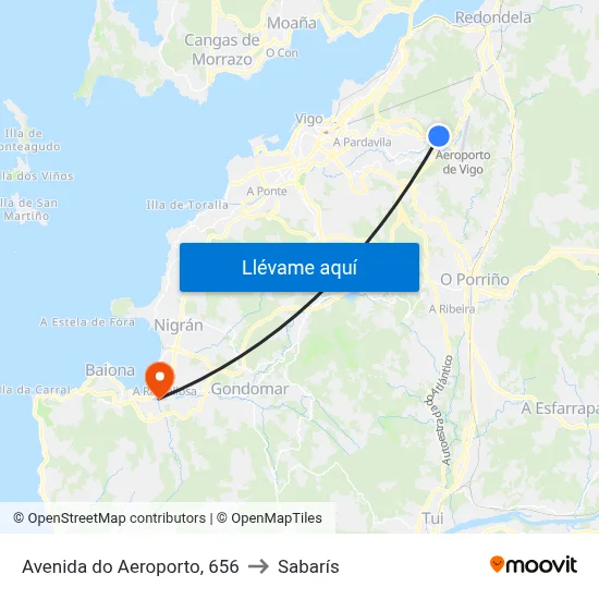 Avenida do Aeroporto, 656 to Sabarís map