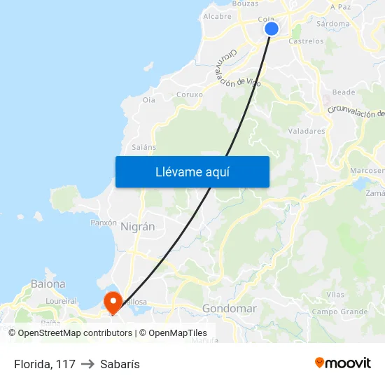 Florida, 117 to Sabarís map
