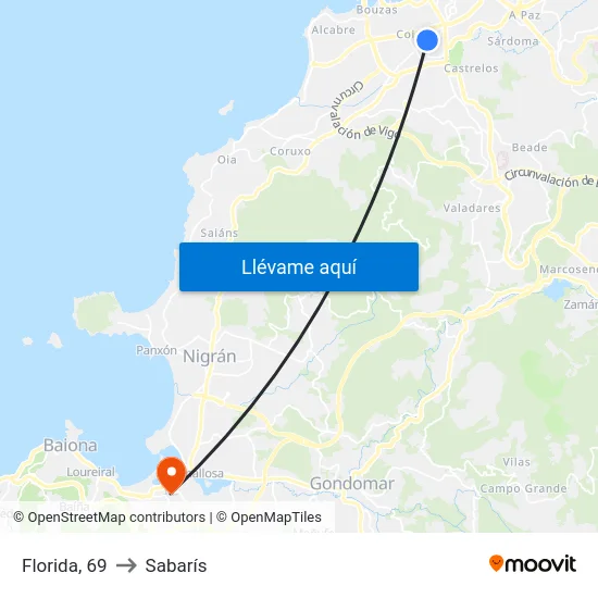 Florida, 69 to Sabarís map