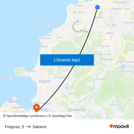 Fragoso, 3 to Sabarís map