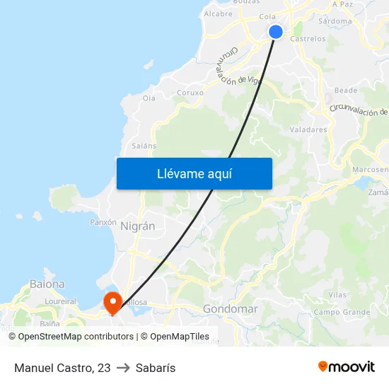 Manuel Castro, 23 to Sabarís map