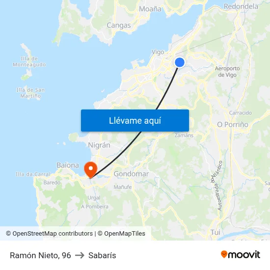 Ramón Nieto, 96 to Sabarís map