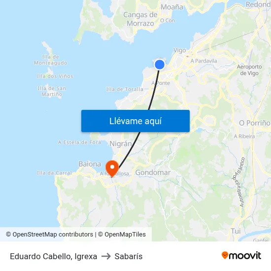 Eduardo Cabello, Igrexa to Sabarís map