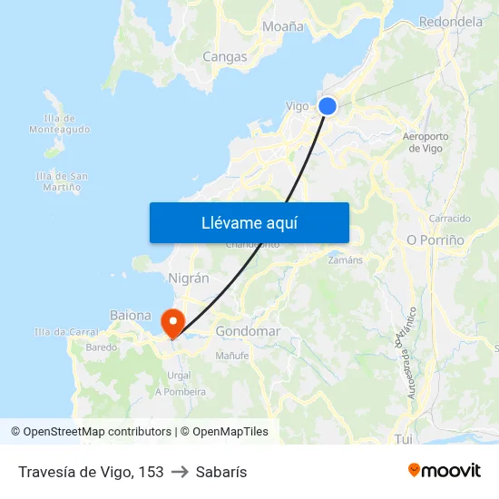 Travesía de Vigo, 153 to Sabarís map