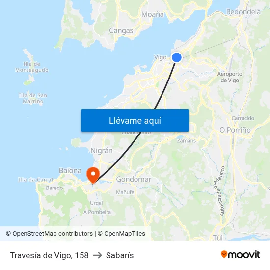 Travesía de Vigo, 158 to Sabarís map