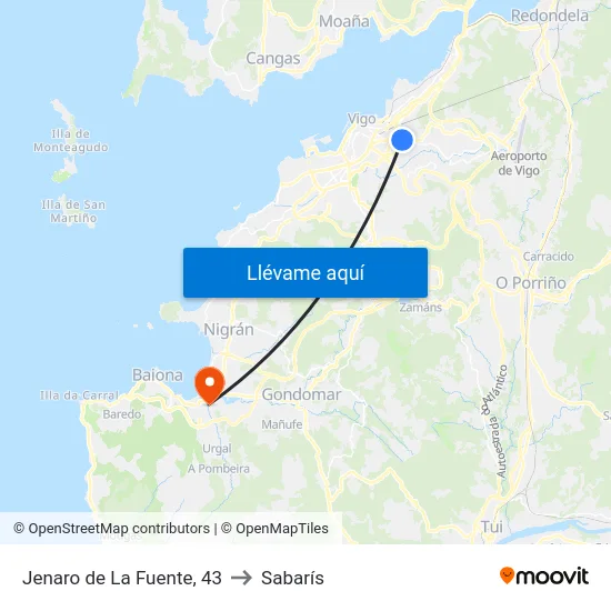 Jenaro de La Fuente, 43 to Sabarís map