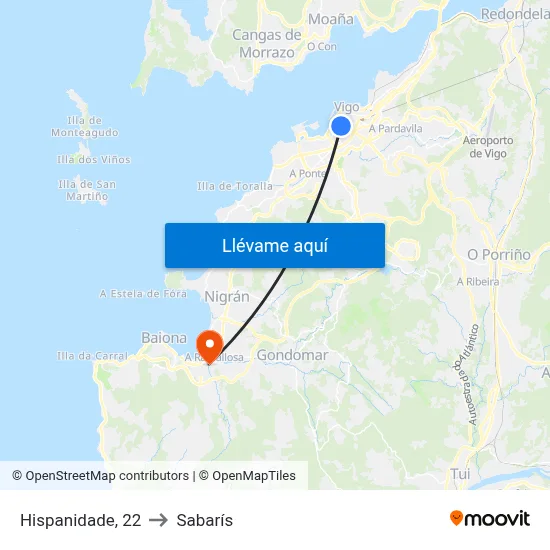 Hispanidade, 22 to Sabarís map