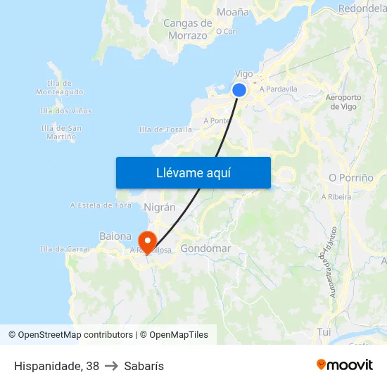 Hispanidade, 38 to Sabarís map