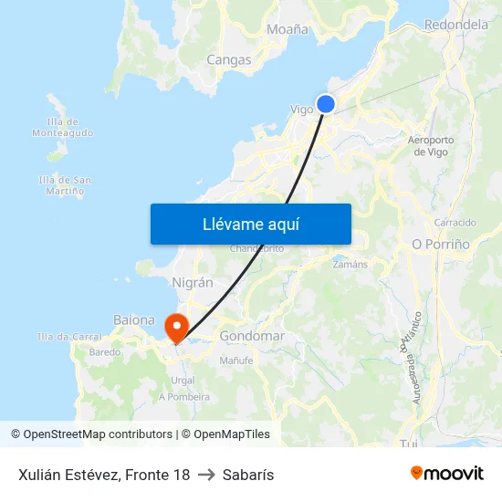 Xulián Estévez, Fronte 18 to Sabarís map