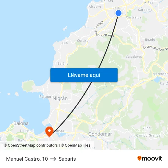 Manuel Castro, 10 to Sabarís map