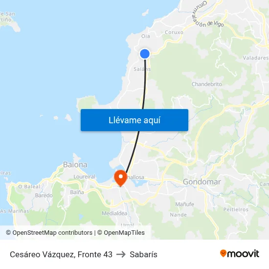 Cesáreo Vázquez, Fronte 43 to Sabarís map