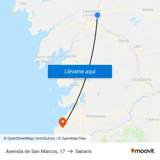 Avenida de San Marcos, 17 to Sabarís map