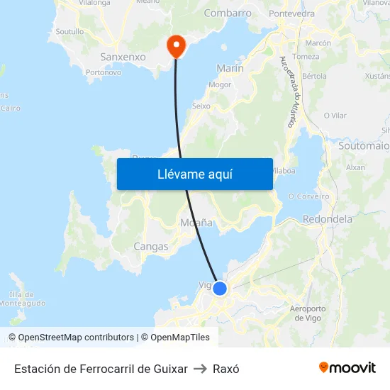 Estación de Ferrocarril de Guixar to Raxó map