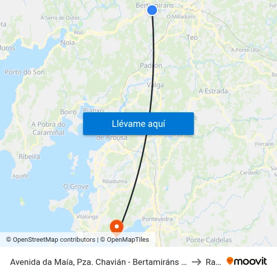 Avenida da Maía, Pza. Chavián - Bertamiráns (Ames) to Raxó map