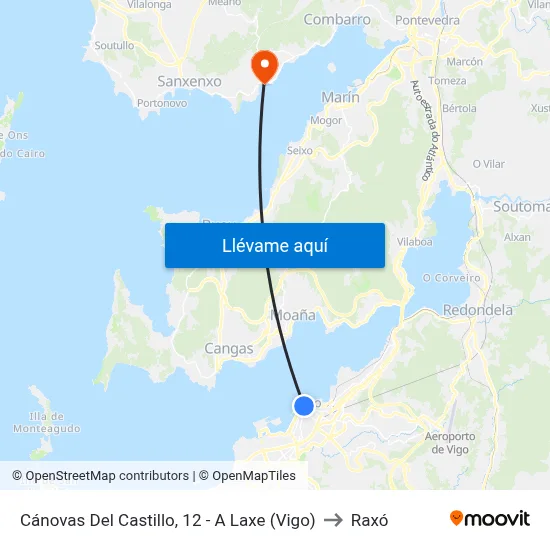Cánovas Del Castillo, 12 - A Laxe (Vigo) to Raxó map