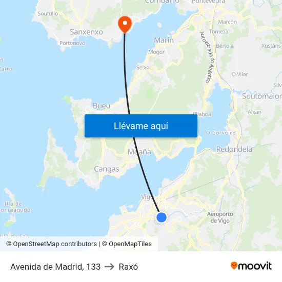 Avenida de Madrid, 133 to Raxó map