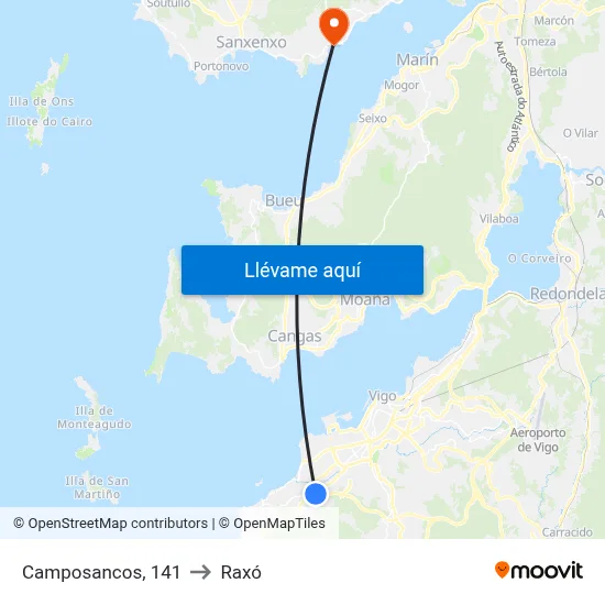 Camposancos, 141 to Raxó map