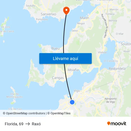 Florida, 69 to Raxó map