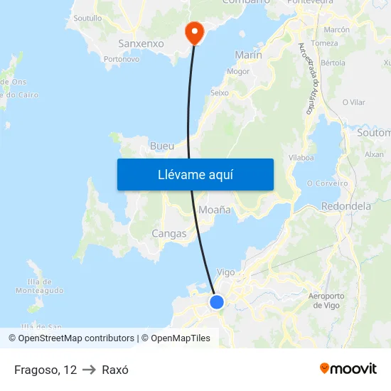 Fragoso, 12 to Raxó map
