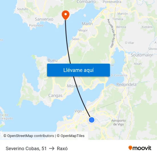 Severino Cobas, 51 to Raxó map